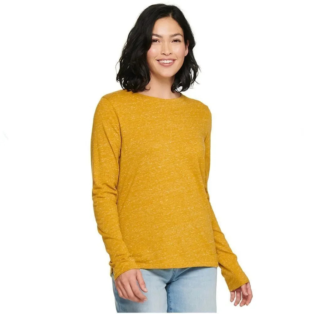 Long Sleeve Crewneck Tee SMALL, MEDIUM, Yellow-Green